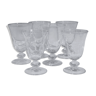 Set de 6 verres coniques à pieds boule en verre