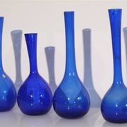 Lot de 4 vases scandinaves en verre 1970
