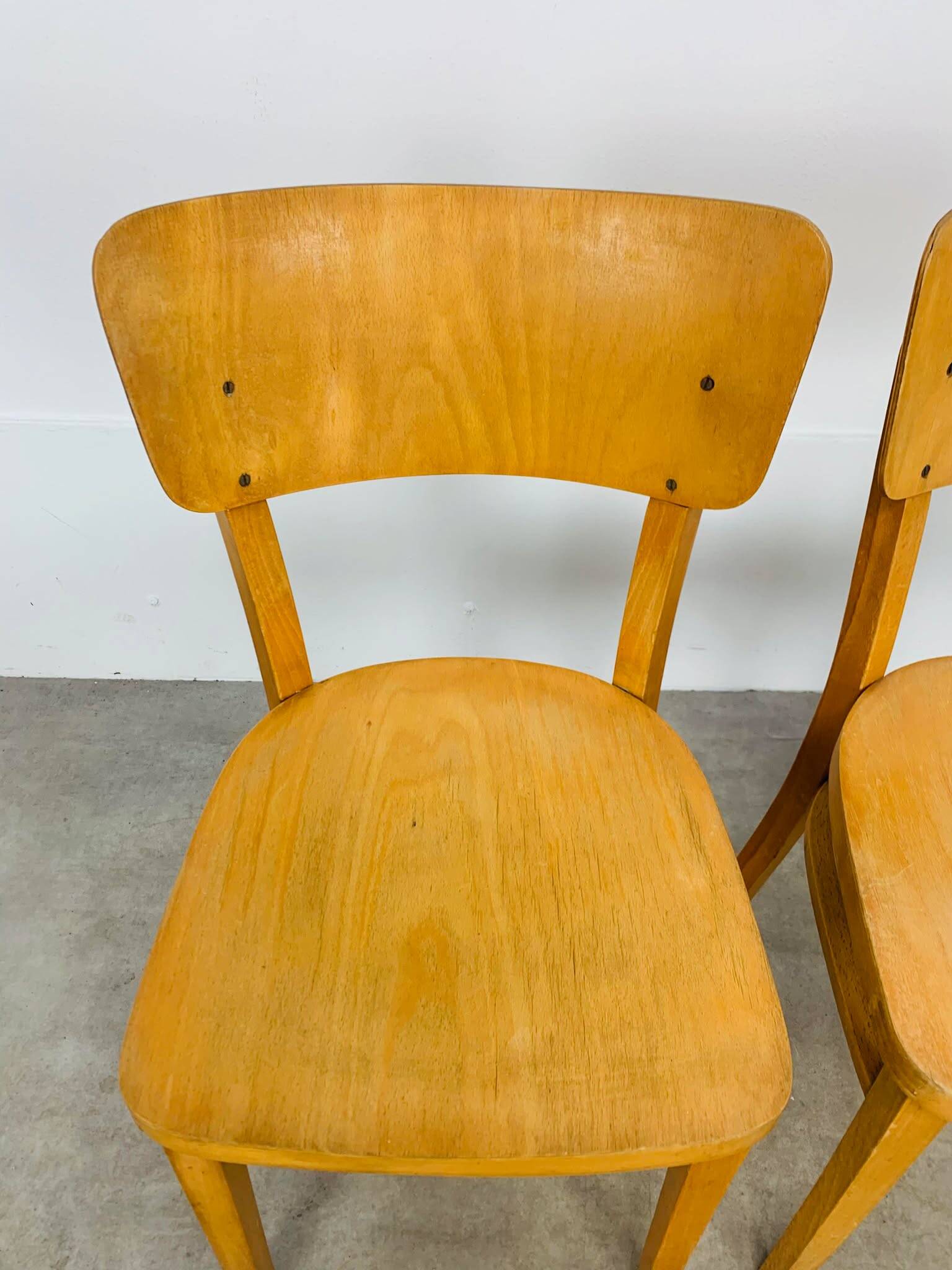 Pair of Thonet bistro chairs, wood, 1960s