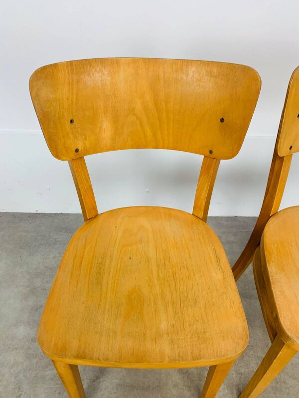 Paire de chaises bistrot Thonet, bois, années 60
