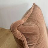 Vintage armchair and ottoman, brown velvet, Switzerland 1960