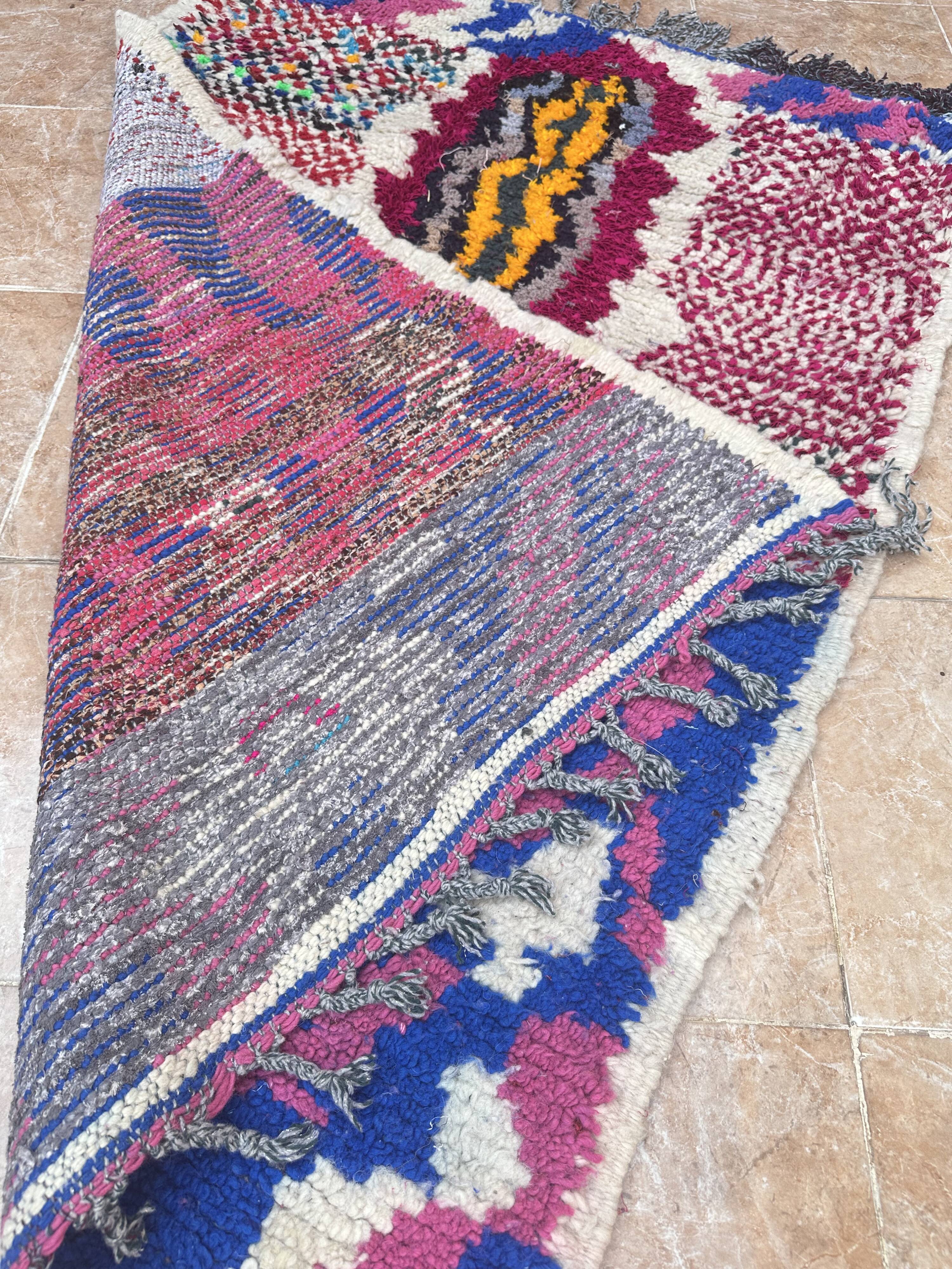 Moroccan Azilal handmade rug, handwoven wool Berber rug.