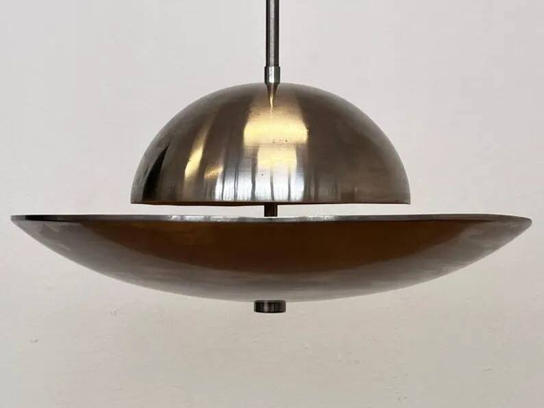 Chrome Bauhaus pendant - Czechoslovakia, circa 1930s / functionalism