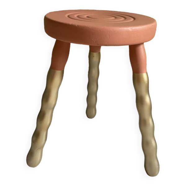 Tabouret tripode terracotta