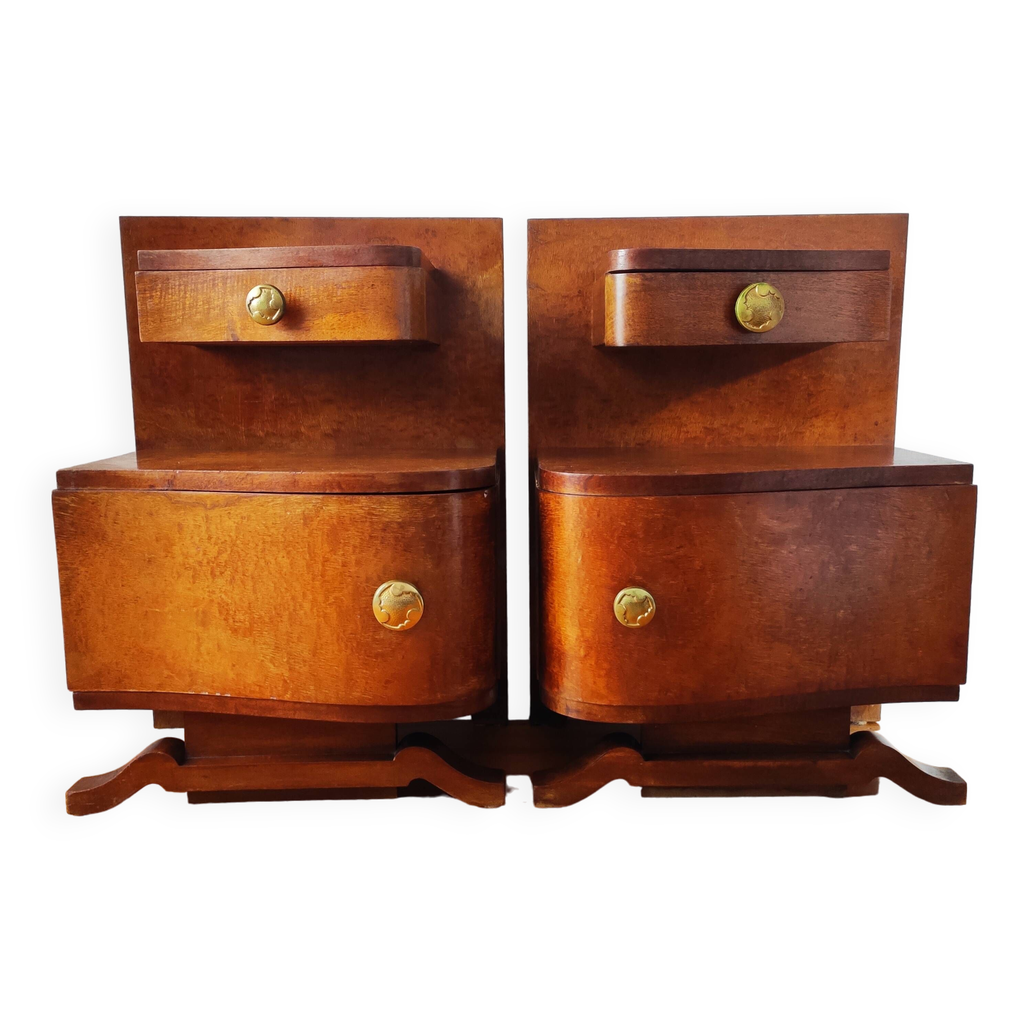 Pair of Art Deco bedside tables 1940