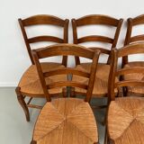 6 50s straw chairs