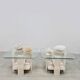 Vintage set travertine coffee tables 1970s
