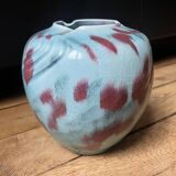 Turquoise and colorful ceramic vase