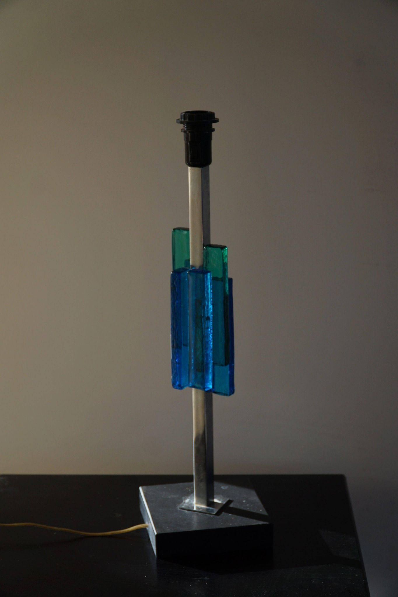 Table lamp Svend Aage Holm Sørensen, metal and glass, modern Danish design, 1960s
