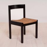 Vintage dining set, 4 chairs, extendable dining table, rope seating, 1970s