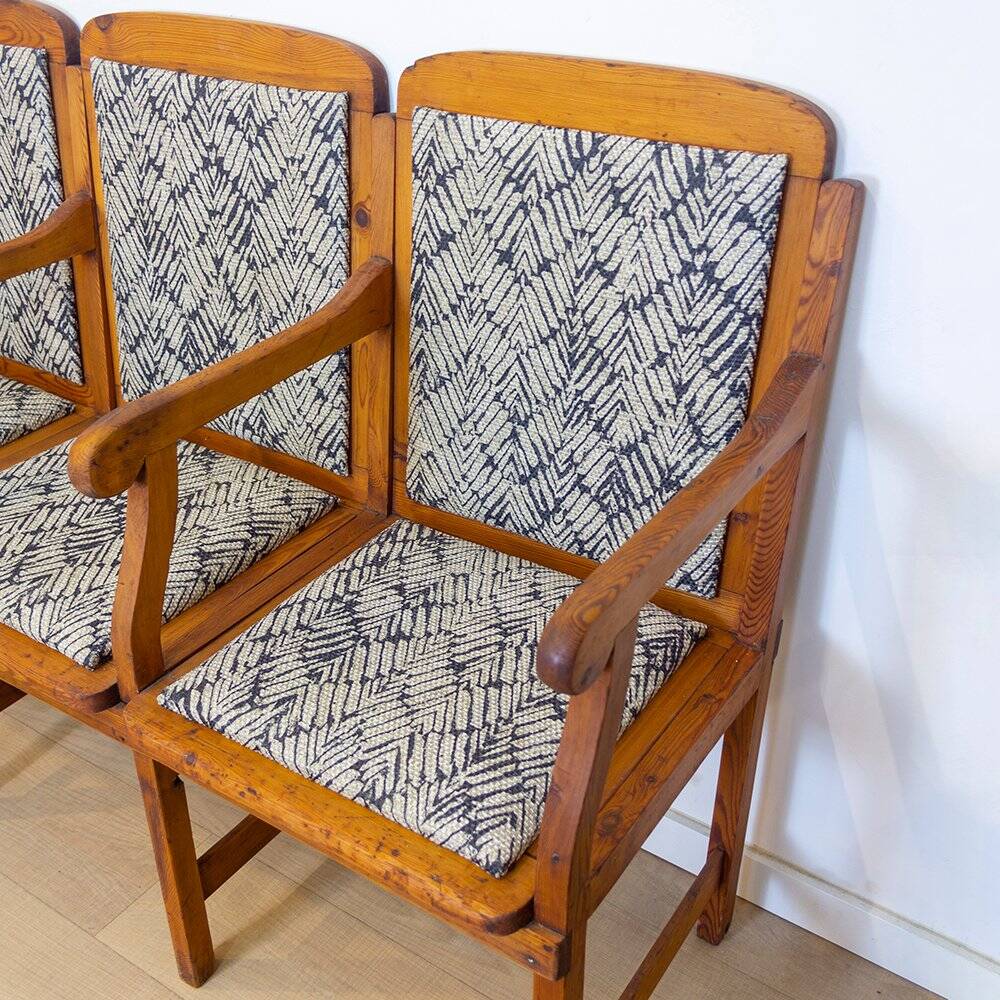 3 Seat Upholstered Bench, Spain, 1910s