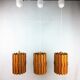 3 Scandinavian suspensions vintage pine 1960