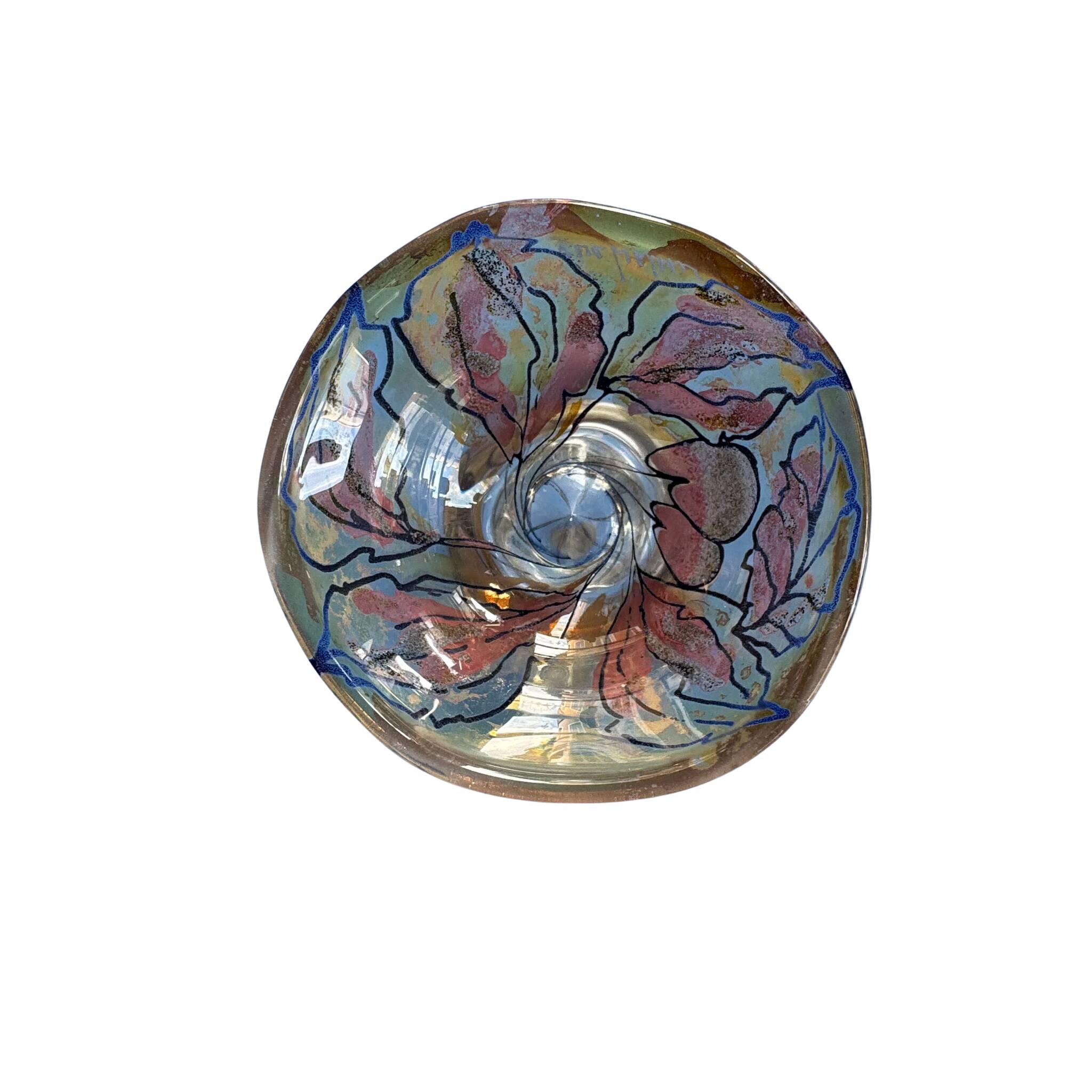 Glass vase signed Vera Walther – German art glassworks, 19th century