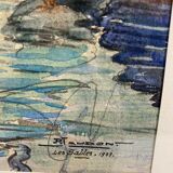 Old painting, Marine, signed and dated 1933