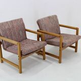 1970s Pair of Beech Armchairs and Coffee Table  by TON, Czechoslovakia