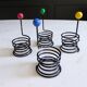 Set of egg cups "Egg Boy" by Wang and Merlo. Memphis design 80s.