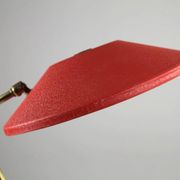 Red Shrink-Lacquered Brass Table Lamp, Germany, 1950s