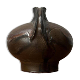 Brutalist studio pottery vase by Fritz Van Daalen from the mid-century, 1960s.
