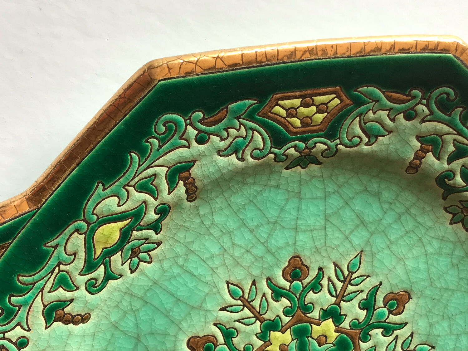 Plat à gâteau Longwy Chevreuse émaux MP Chevallier