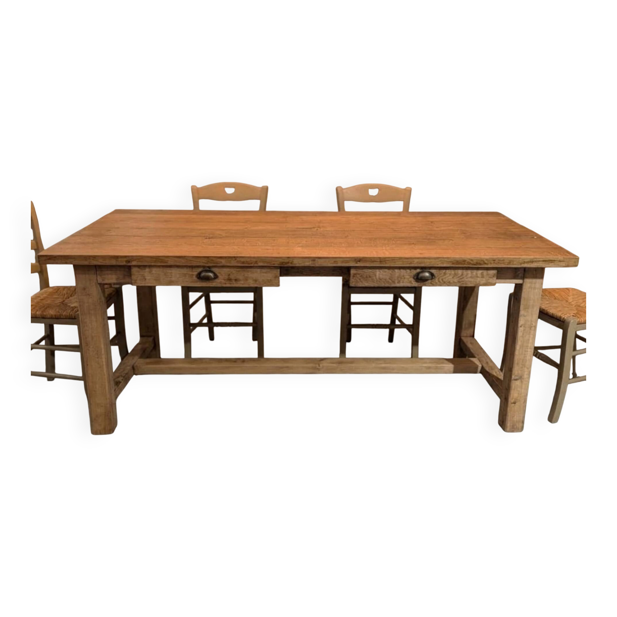 Superbe table de ferme ancienne en chêne massif restaurée – 8 personne