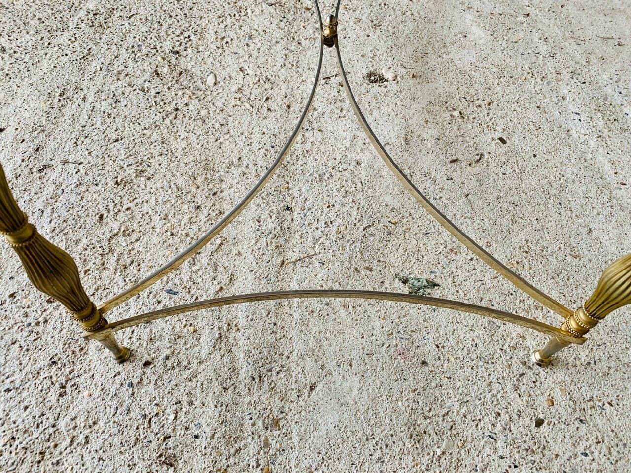 Coffee table in green marble and brass circa 50/60