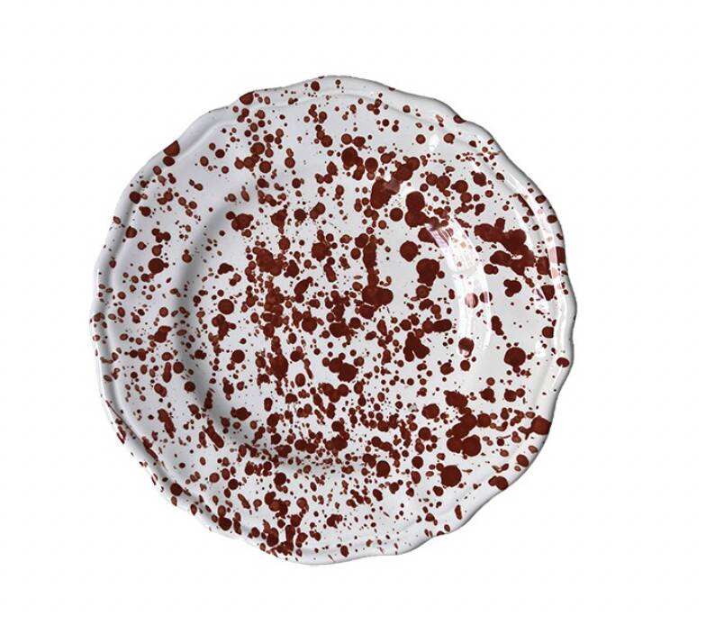 Assiette points terracotta foncé 25cm