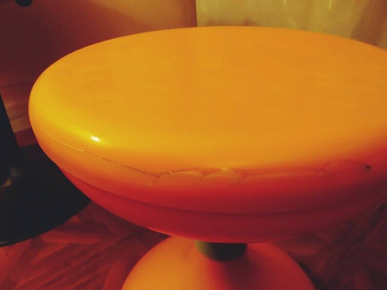 Orange plastic stool Space age 70s