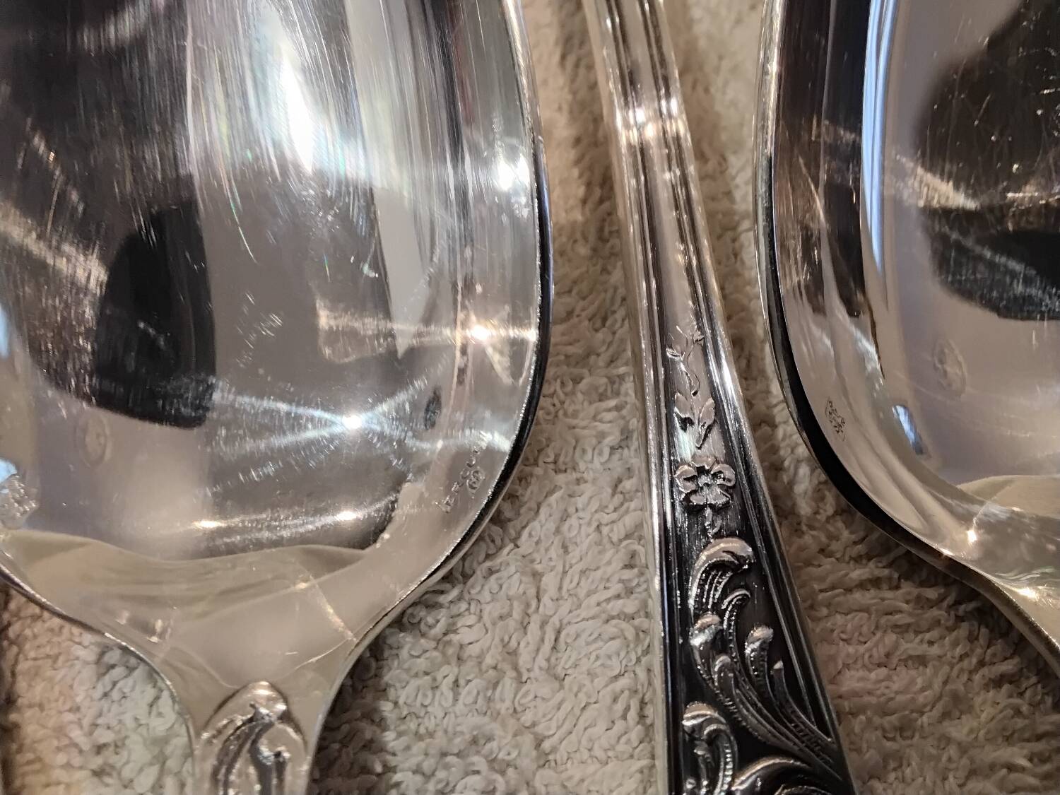 12 silver-plated dessert spoons, Ercuis silversmith, Louis XV 29