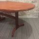 Table à manger scandinave en teck ovale avec rallonge centrale