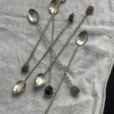 Large twisted spoons with semi-precious stones