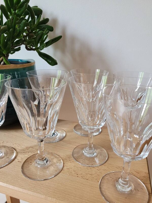 Lot de 7 verres à vin Baccarat Côte d'Azur