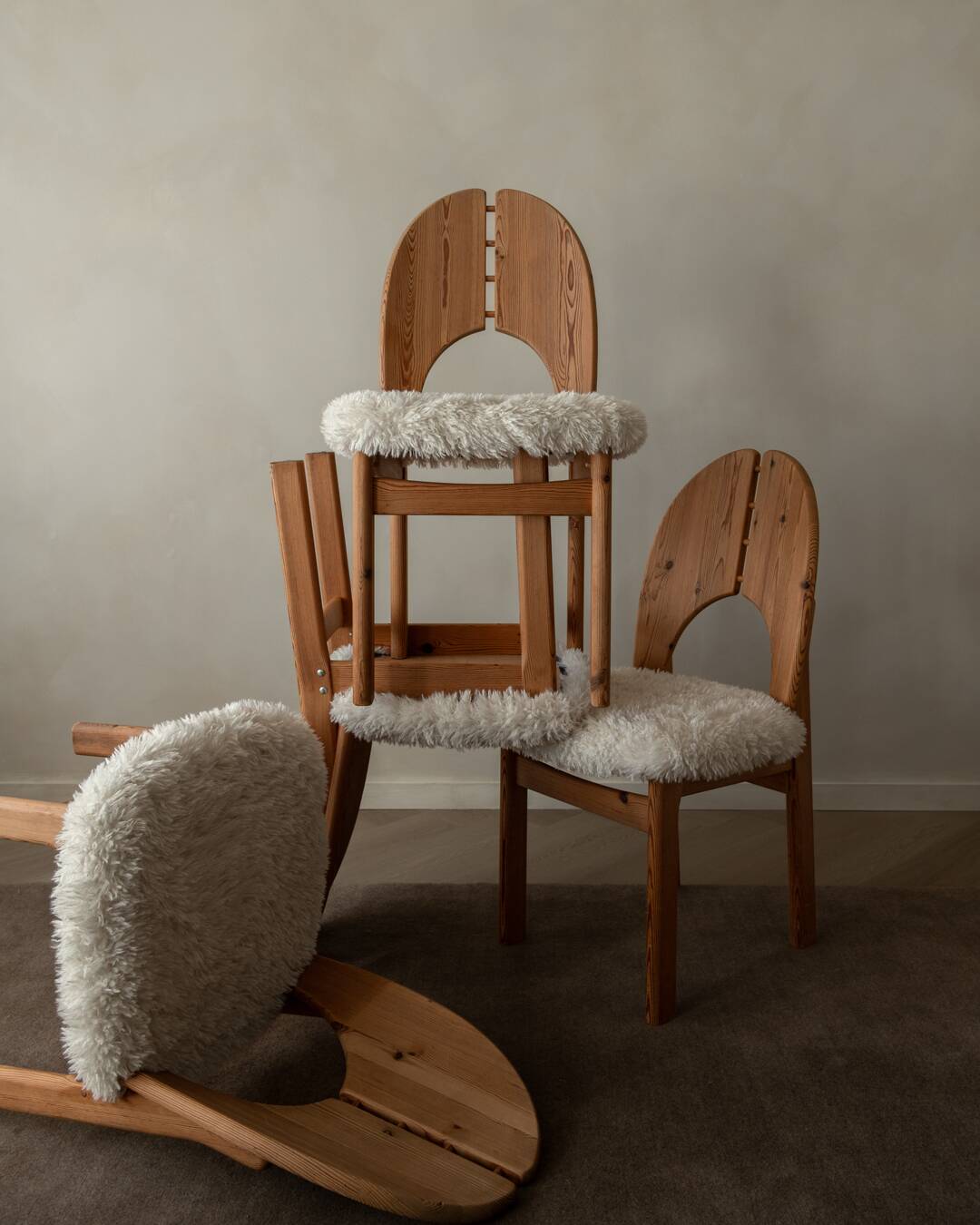 Vintage Danish Pine Dining Chairs | Set of 4 | Niels Koefoed Style