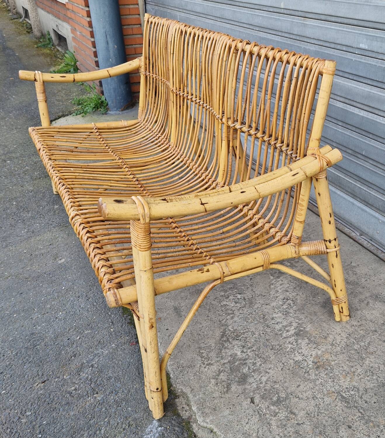 Rattan and bamboo sofa Dal Vera