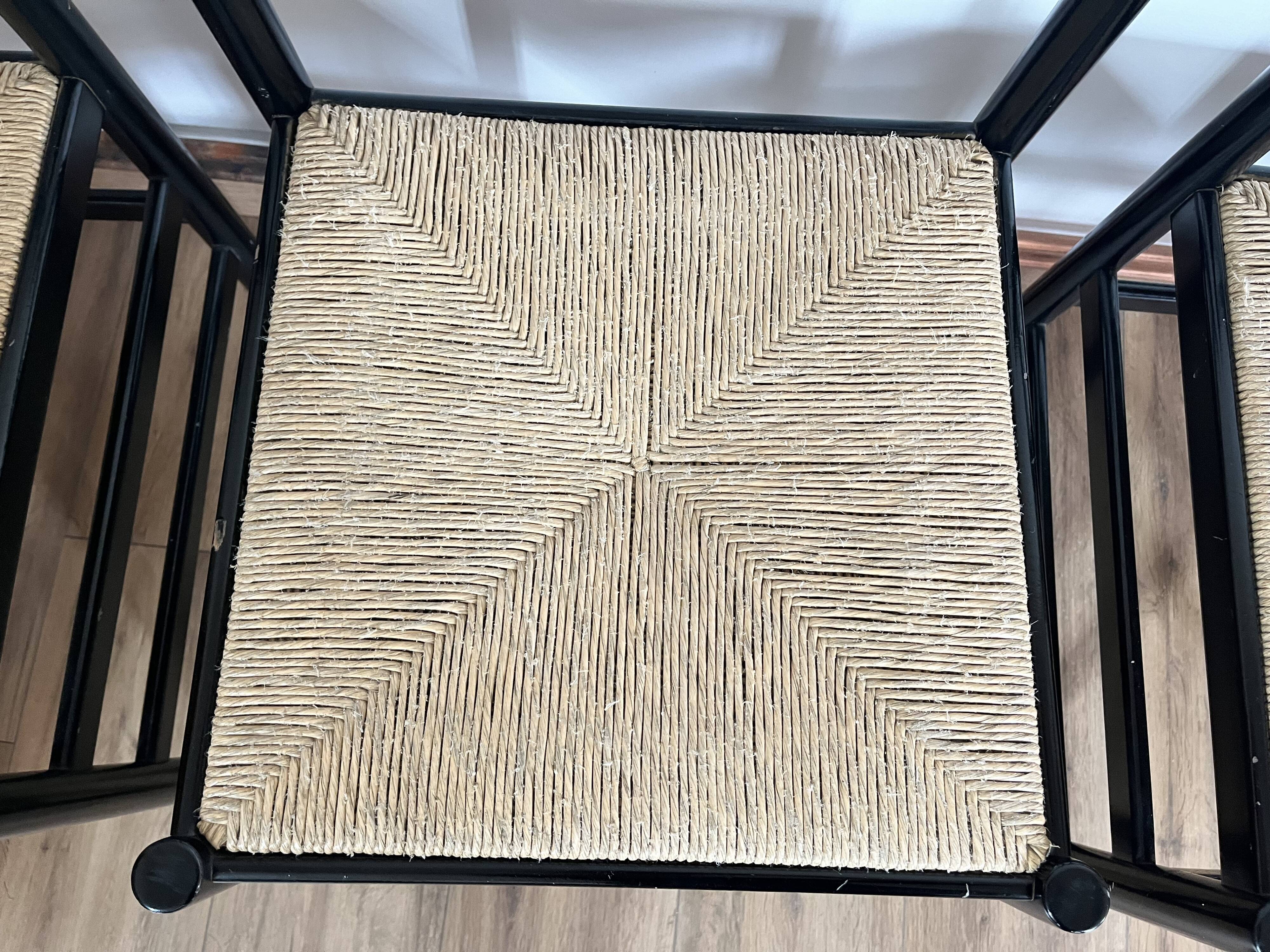 Set of 4 Italian black chairs 1970s