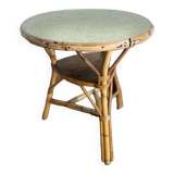 VINTAGE RATTAN COFFEE TABLE / SIDE TABLE / PLANT TABLE