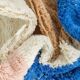 Handwoven natural wool rug, coloured, 1.5/2.5 m.