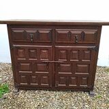 Low oak and wrought iron sideboard 18th/19th century