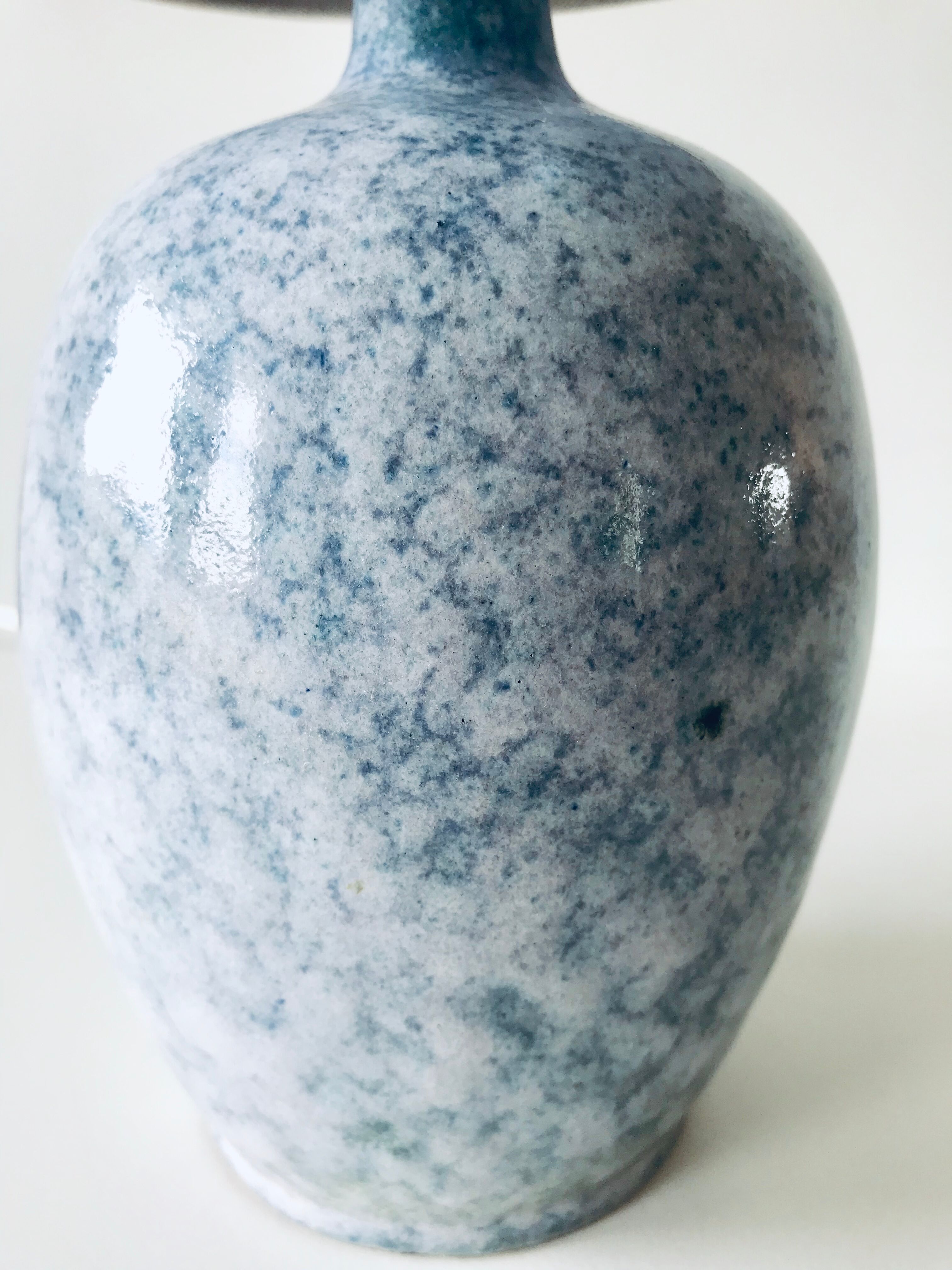 Ceramic lamp blue stoneware