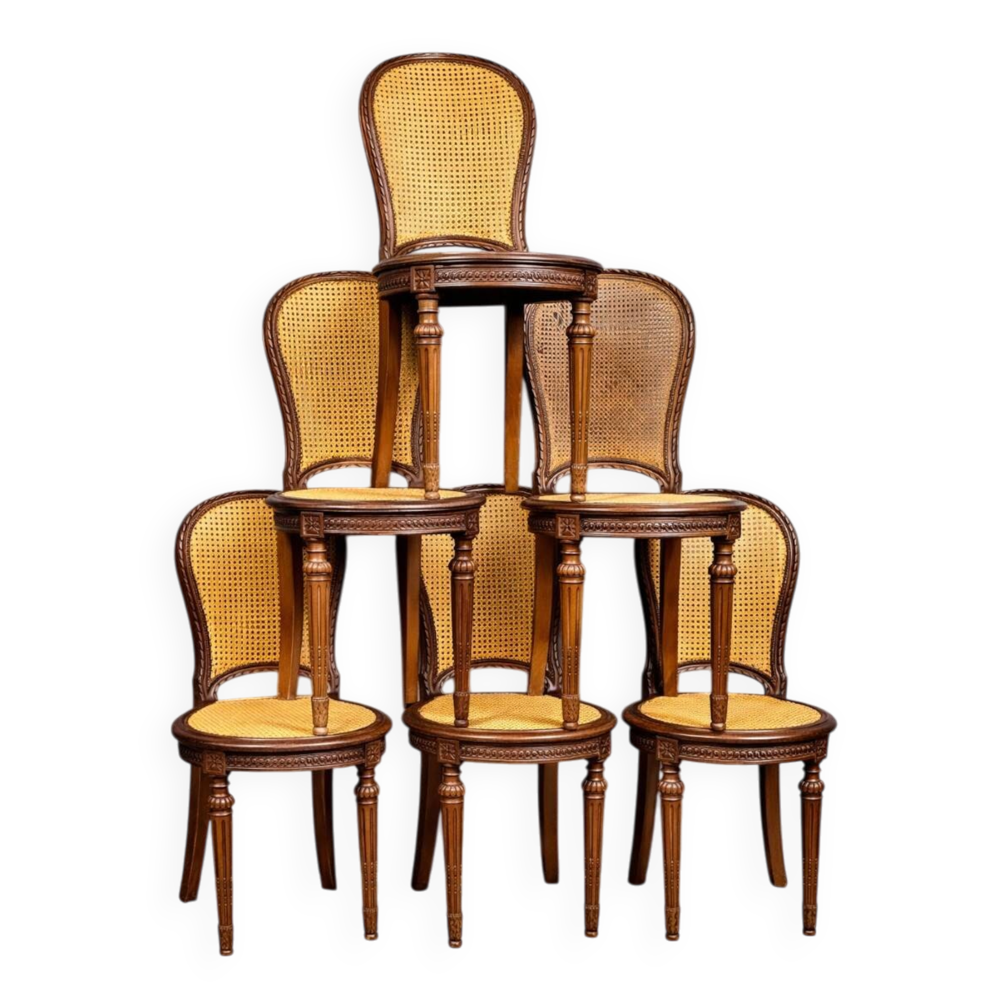 Ensemble de 6 chaises en acajou de style Louis XVI