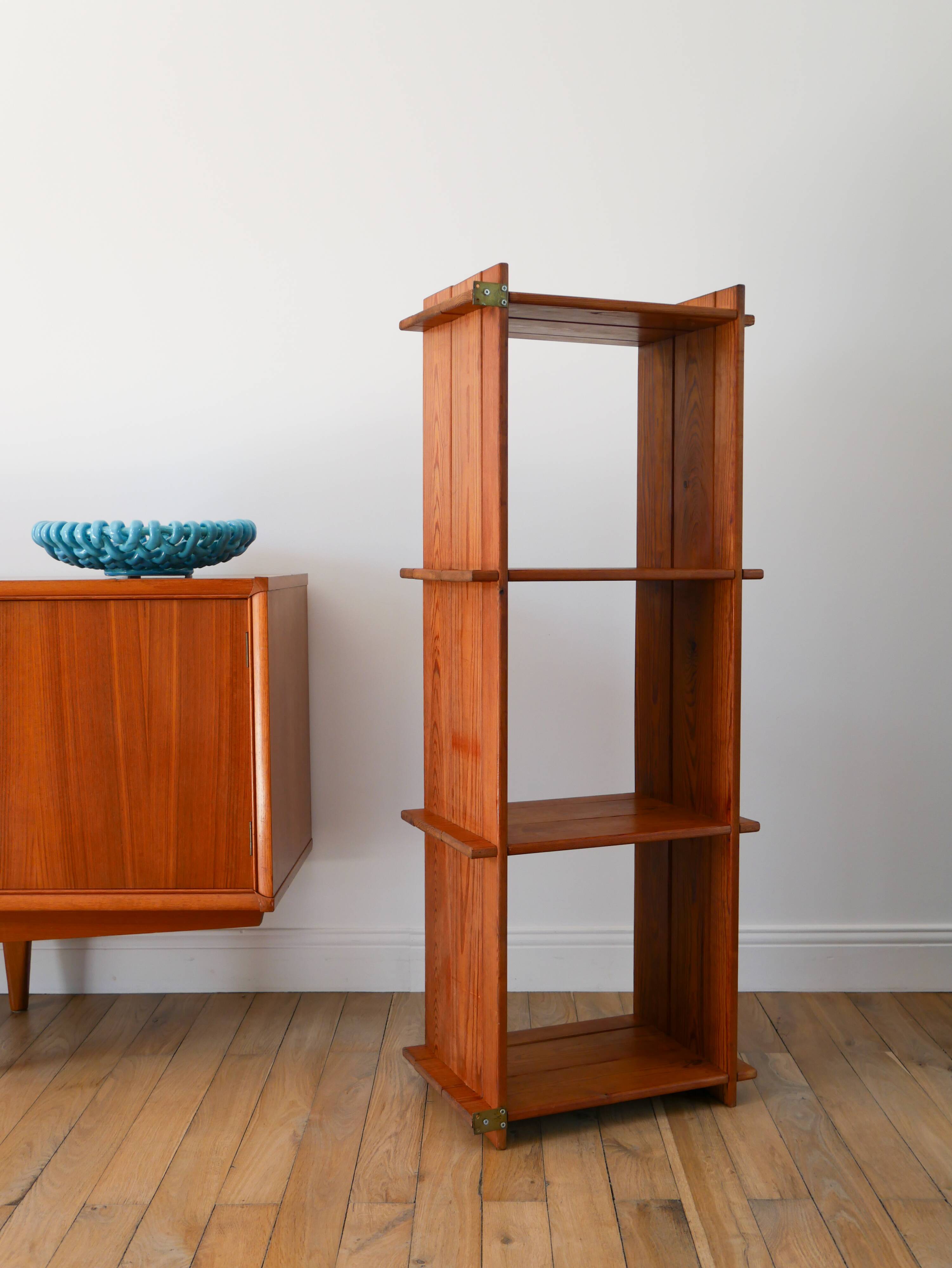 Pine shelf, on legs or to be placed, 1980