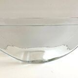 Vase Container Tealight Holder Thick Glass Hammered Half Moon Design