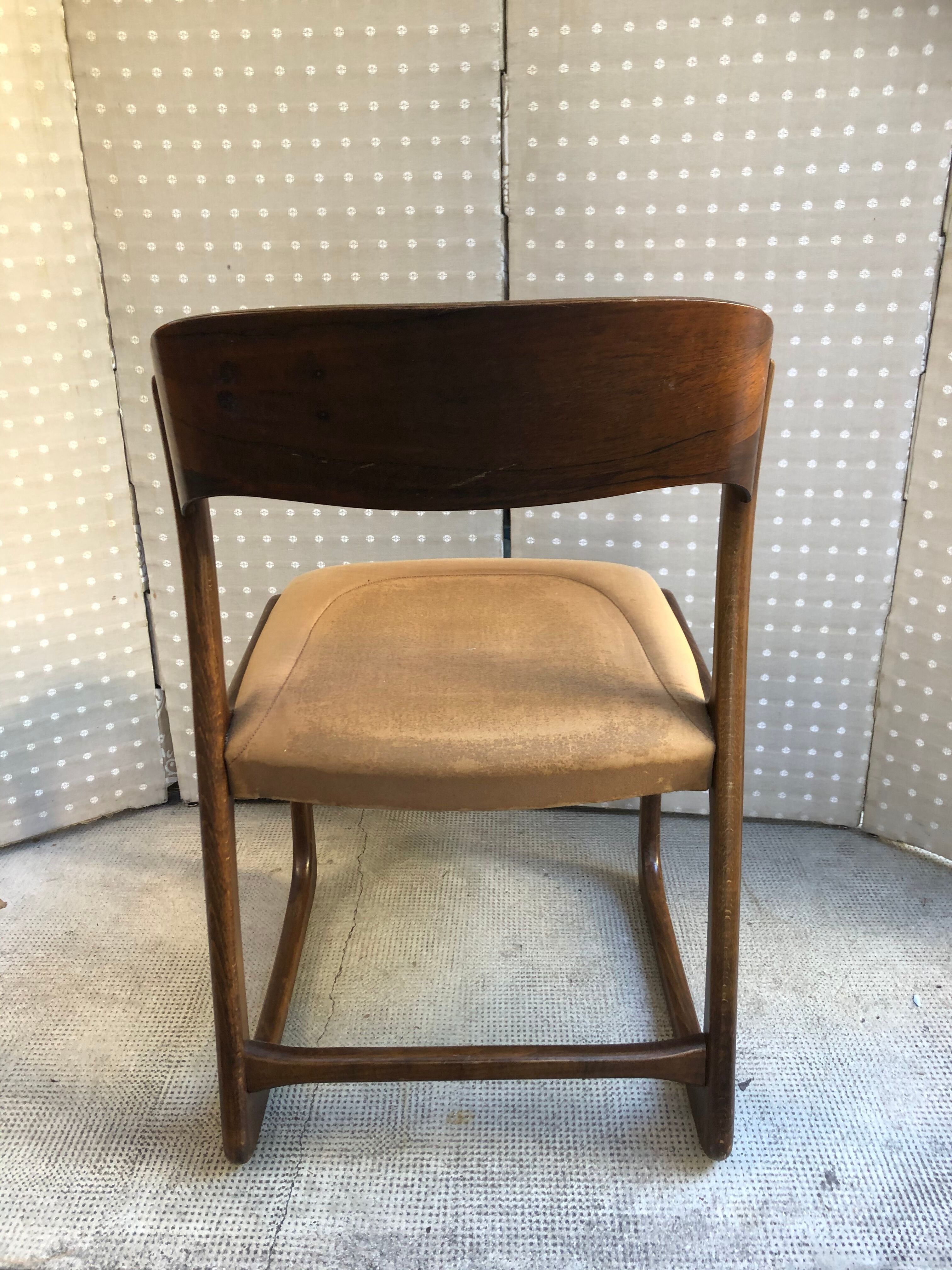 Original Baumann "Sled" series of 4 chairs