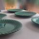 6 green flat plates from Terre è Provence + small salad bowl