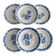 Set of 6 vintage Bondavillier dinner plates | Opaque blue porcelain