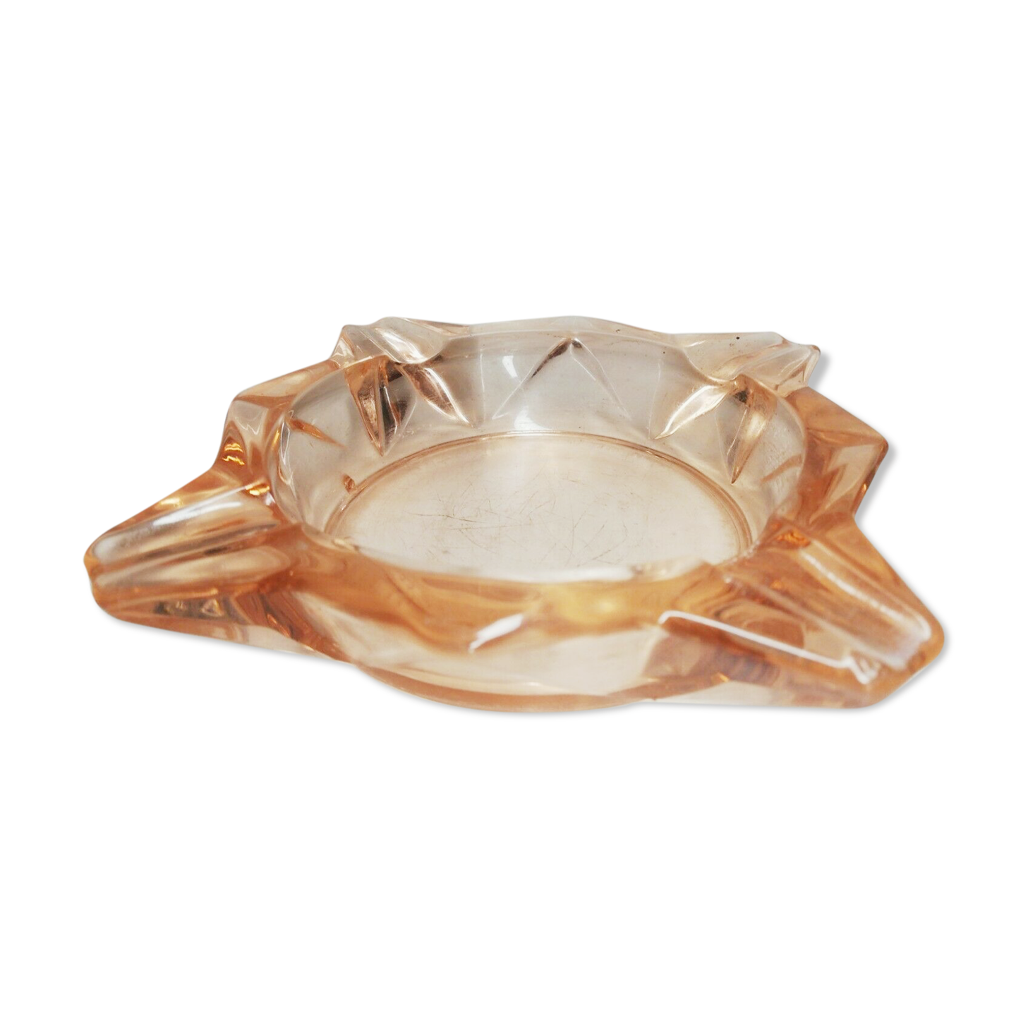 Pink glass ashtray
