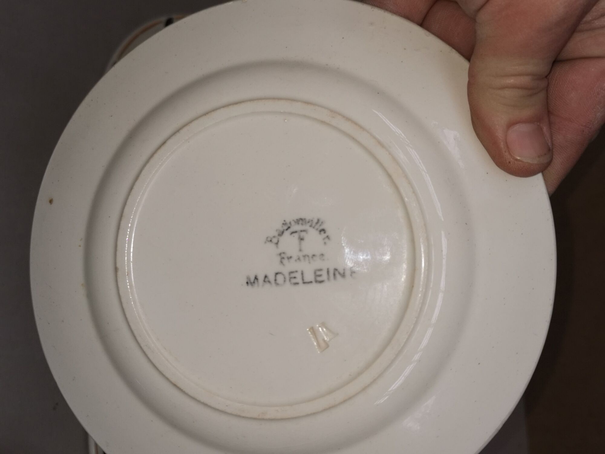 Set of 5 old plates vintage dessert badonvillers madeleine
