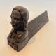 Pair of Cast Iron Andirons in the Likeness of Beethoven. France. Circa 1900.