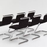 Anonimo set of 6 Italian chrome "S" chairs 1970s