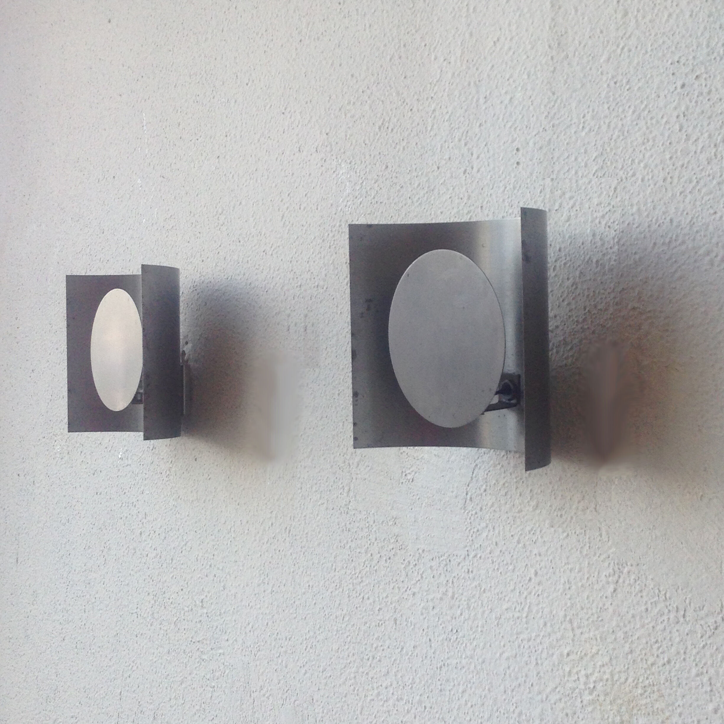 Vintage stainless steel sconces 1970