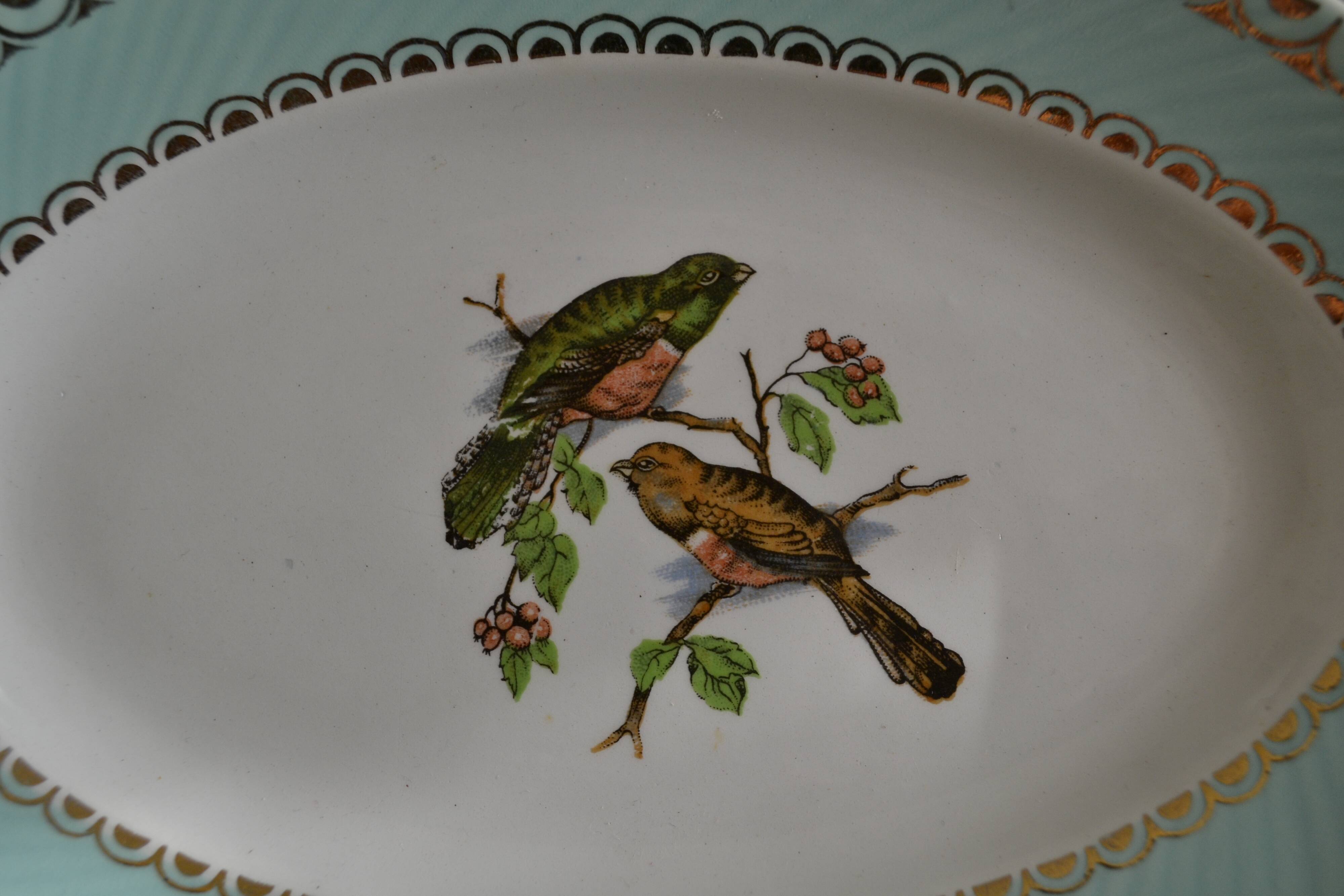 Small dish bird motif